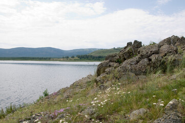 Fototapeta na wymiar lake in the mountains beautiful nature