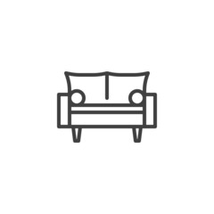 Sofa, couch furniture line icon