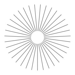 Obraz premium Black design element, shape, radial circle of dotted lines, stripes. Transparent background. Abstract vector illustration.