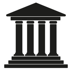 Parthenon icon. Court or bank building icon. vector icon illustration.