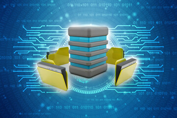 3d illustration of Data sharing concept