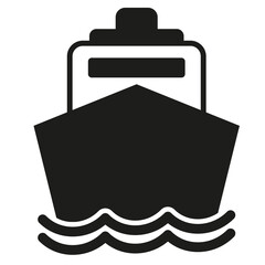 Ship flat icon. . Cruise, tour, delivery concept transport sign. illustration - obrazy, fototapety, plakaty