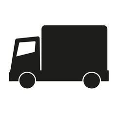  Delivery black icon. Simple silhouette of a truck logo isolated sign symbol vector. 