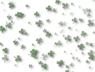 Green shamrock on white background, 3d horizontal