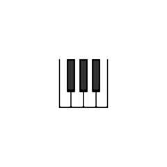 Piano keyboard icon. Isolated vector illustration on white background.