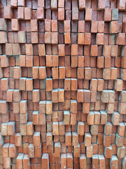 Brown brick wall. Texture of brown brick wall pattern background. Abstract wallpaper texture with...
