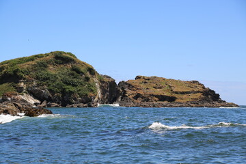 Fototapeta na wymiar The Monumento Natural Islotes De Punihuil in Chiloe Island, Chile