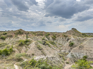 Fototapeta na wymiar formations in the desert Los Hoyos Tatacoa Desert