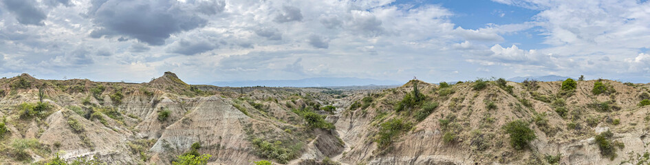 Fototapeta na wymiar formations in the desert Los Hoyos Tatacoa Desert