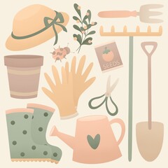 cute gardening spring sticker pack