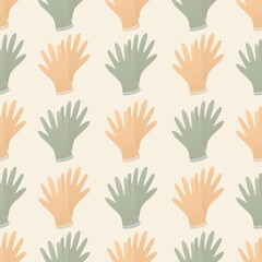 cute spring gardening pattern for kids - colorful gloves