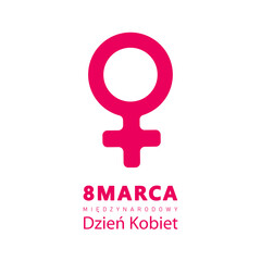 8 Marca, Międzynarodowy Dzień Kobiet. Wektor. Na białym tle.