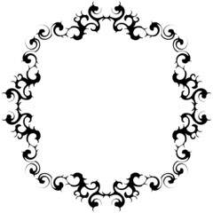 高級感のあるオーナメントのフレーム　正方形　ブラック