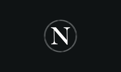 Letter N icon design with circle outline. Creative modern letters icon, Premium vector illustration.