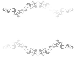 高級感のあるオーナメントのフレーム　横位置　シルバー