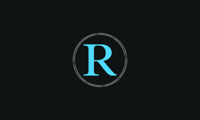 Letter R icon design with circle outline. Creative modern letters icon, Premium vector illustration.