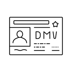dmv driver license requirements line icon vector illustration