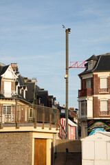 Plage, cabanes, Mers-les-bains