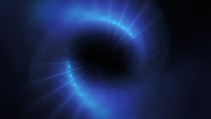 Bright abstract background with leaks. Blurred lighting tunnel. Magic portal. Vivid sphere lens