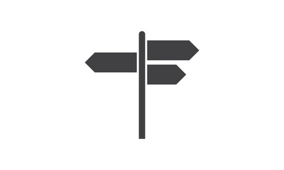 Direction signpost symbols. Arrow three isolated illustration vector graphic design elements road way sign icon