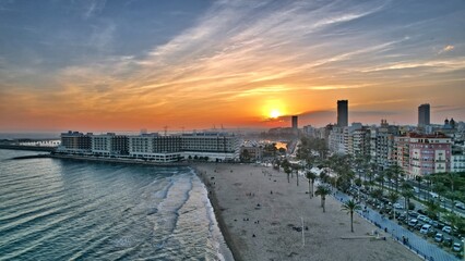Hiszpania Alicante zachód słońca - obrazy, fototapety, plakaty