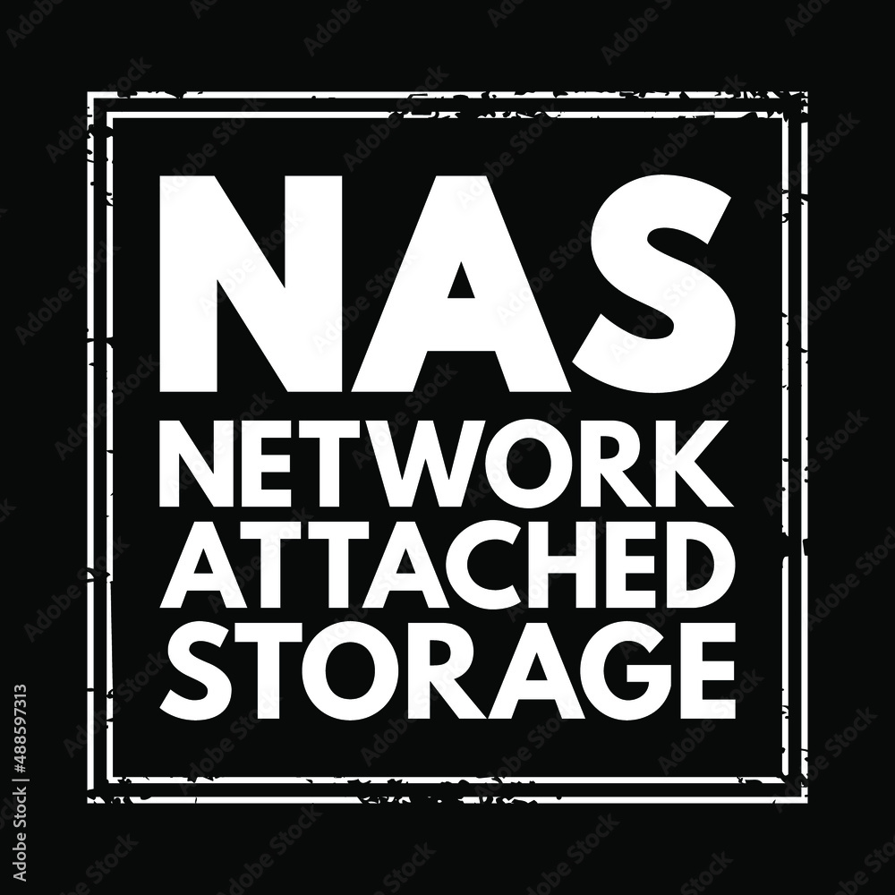 Aufkleber nas network-attached storage - file-level computer data storage server connected to a computer netwo