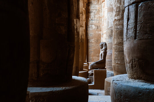 Statue of pharaoh in Hypostyle hall