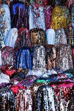 Textile with sequins on market