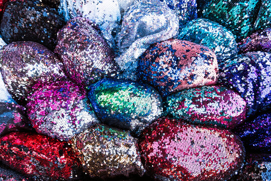 Textile with sequins on market