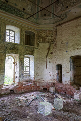 Fototapeta premium the interior of an abandoned temple