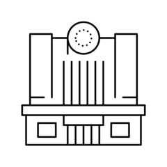 cinema building line icon vector illustration