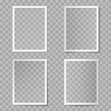 Vector set of vertical rectangle old photograph