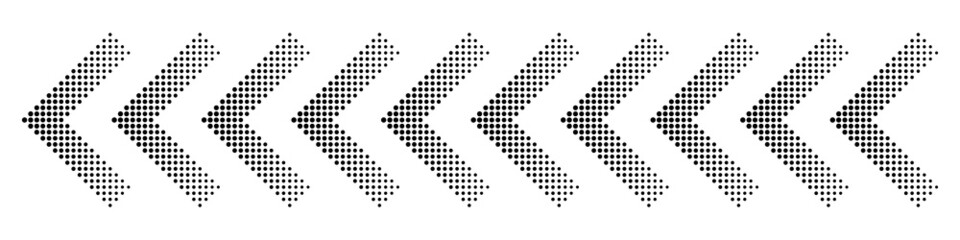 Arrow dote halftone illustration isolated on white background