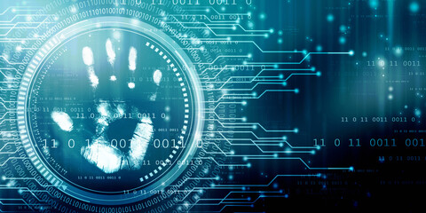 Fingerprint Scanning Technology Concept 2d Illustration