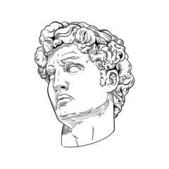 illustration statue of david head art
