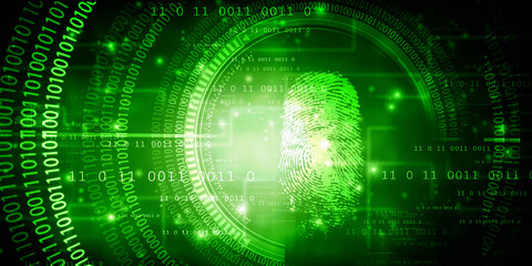 Obraz premium Fingerprint Scanning Technology Concept 2d Illustration