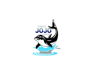 Dolphin jumping logo design concept Stock Vector Image
