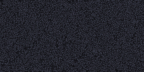 Fototapeta premium Fluffy black abstract dotted terry towel or carpet seamless pattern top view. Noise vector texture. Domestic cotton rug or mat closeup. Woollen soft canvas structure. Smooth hotel spa towel.