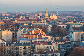 Panorama na Lublin złota godzina © ErOn