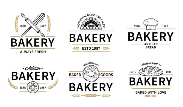 Vector bakery badges, icons and design elements