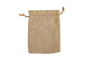 A jute bag full of money isolated on a white background.nature conservation. - Powered by Adobe