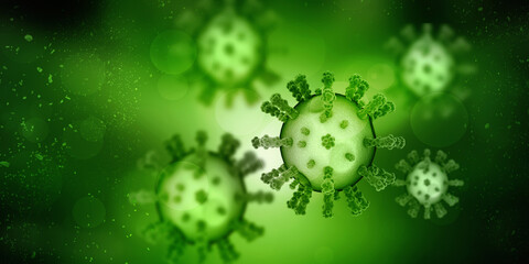 3d render Corona virus microscopic view
