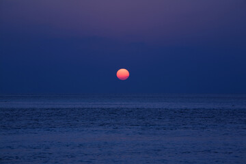 Sunset over the sea at Maldives