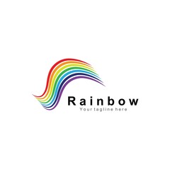 Rainbow icon logo vector template illustration design