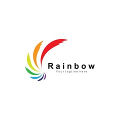 Fototapeta na wymiar Rainbow icon logo vector template illustration design