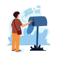 Illustration graphic of sending email. Perfect for banner, social media, etc.