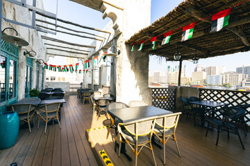 Traditional Arab Style Restaurant. Dubai Deira Old Town. United Arab Emirates. Middle East.