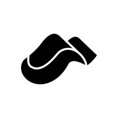 Mountain and beach icon. glyph style. silhouette. simple design editable. Design template vector