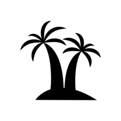 Beach tree icon. glyph style. silhouette. simple design editable. Design template vector
