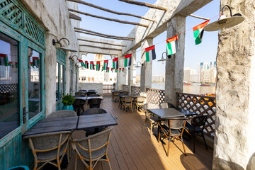 Traditional Arab Style Restaurant. Dubai Deira Old Town. United Arab Emirates. Middle East.